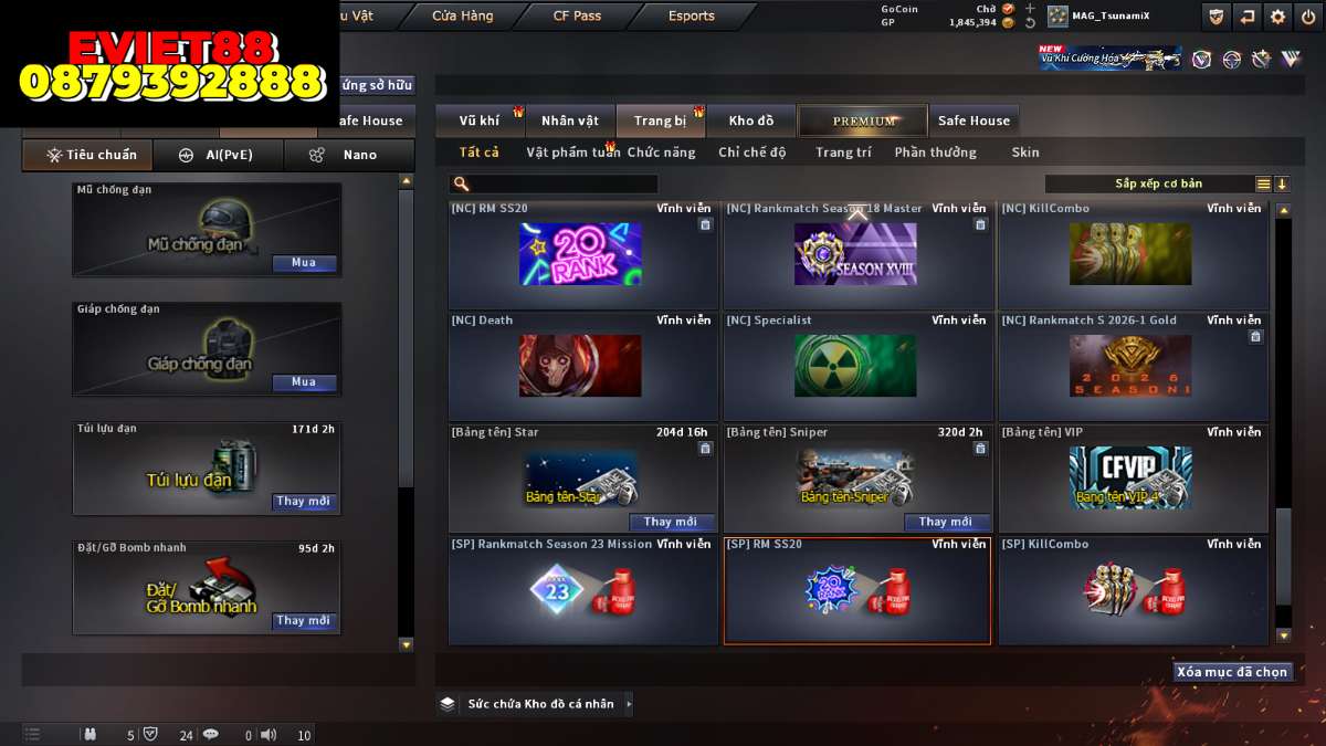 shop acc cf uy tin gia re